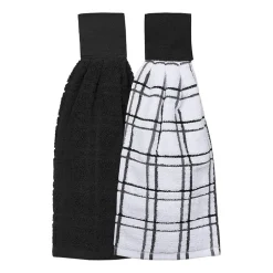 Ritz 2-pc. Solid and Multi Kitchen Tie Towel Set