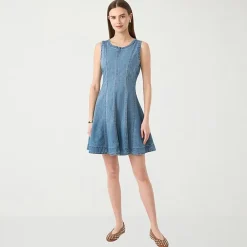 RM Rebecca Minkoff Womens Crew Neck Sleeveless A-Line Dress
