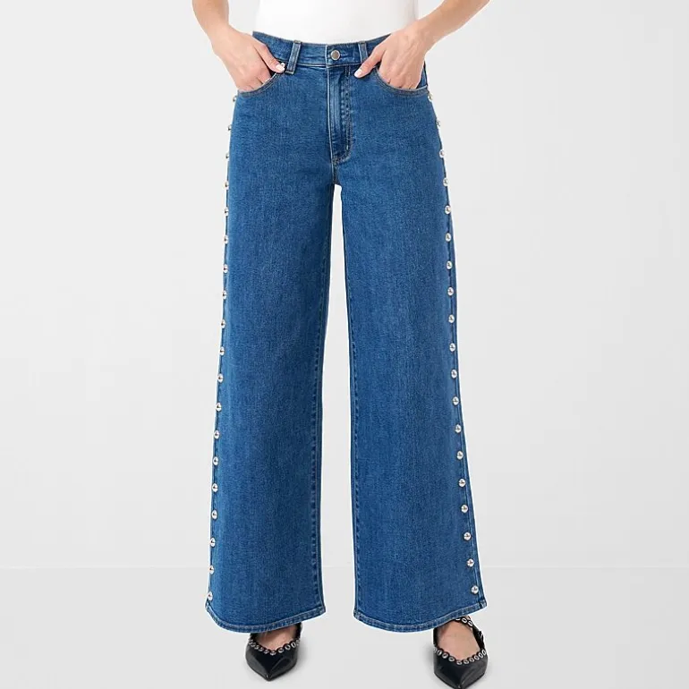 RM Rebecca Minkoff Womens High Rise Wide Leg Jean