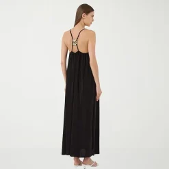 RM Rebecca Minkoff Womens Straight Neck Sleeveless Embellished Maxi Dress