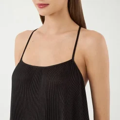 RM Rebecca Minkoff Womens Straight Neck Sleeveless Embellished Maxi Dress