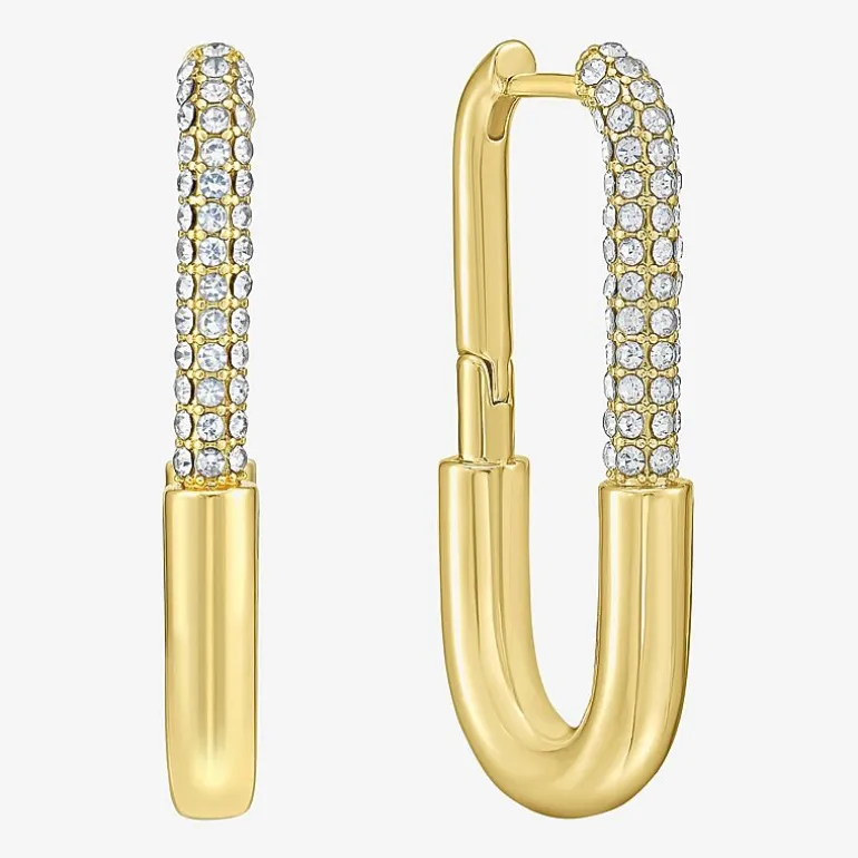 RM Rebecca Minkoff Womens White Cubic Zirconia 14K Gold Over Brass 3.5mm Hoop Earrings