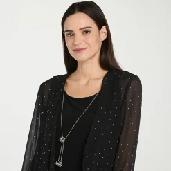 R & M Richards Womens Jacket Dress With Removable Necklace