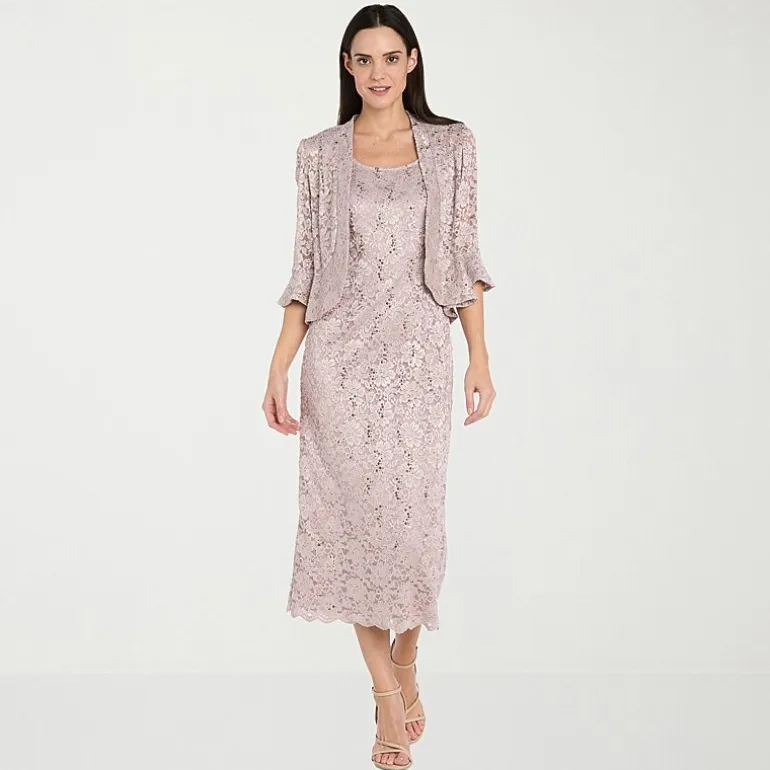 R & M Richards Womens Midi Jacket Dress