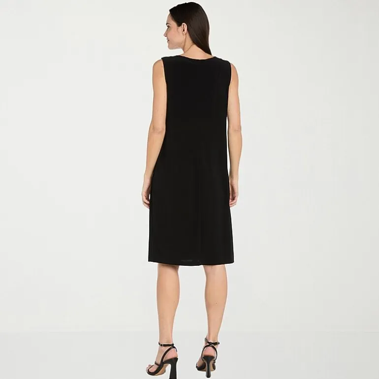 R & M Richards Womens Petite Jacket Dress With Removable Necklace