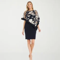 R & M Richards Womens Round Neck Sleeveless Sheath Dress
