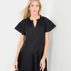 Robbie Bee Womens Petite V Neck Short Sleeve Shift Dress