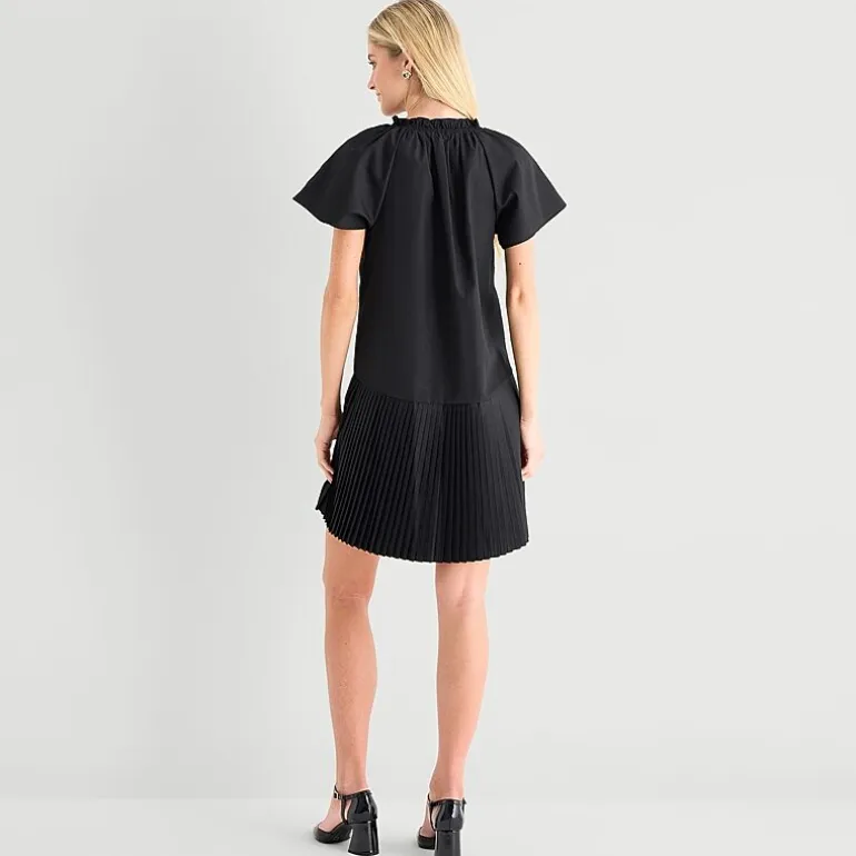 Robbie Bee Womens Petite V Neck Short Sleeve Shift Dress