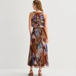 Robbie Bee Womens Round Neck Sleeveless Maxi Dress