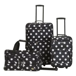 Rockland Spectra Polka Dot 3-pc. Softside Luggage Set