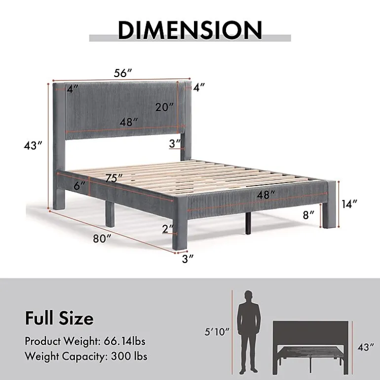 Roco Upholstered Panel Bed