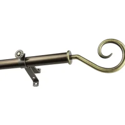 Rod Desyne 13/16" Adjustable Curtain Rod with Curl Finials