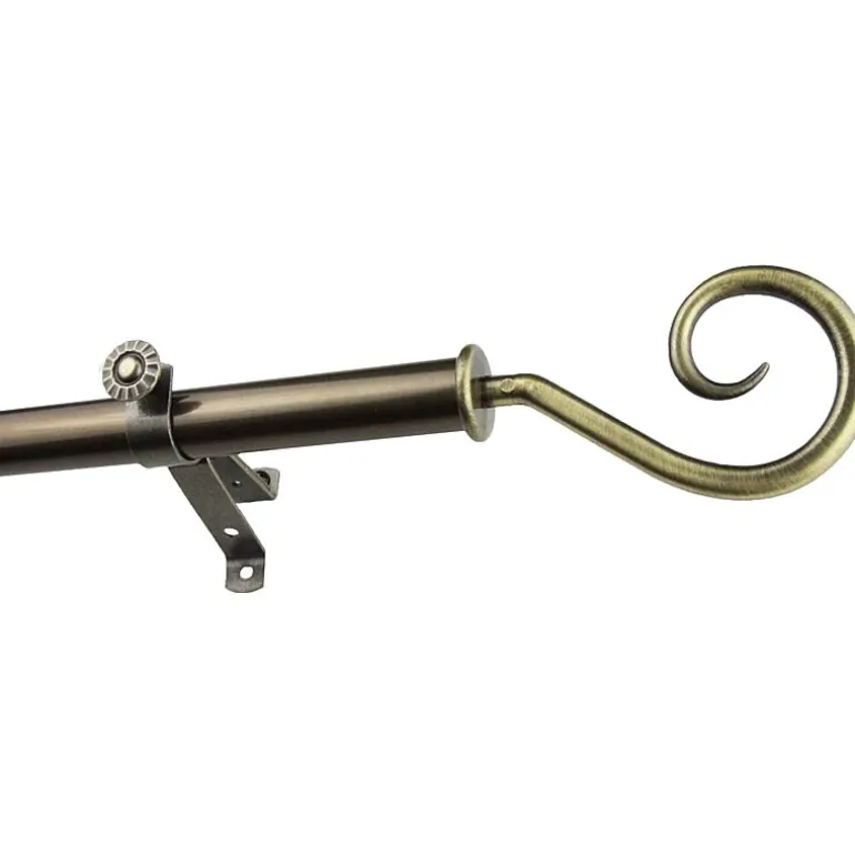 Rod Desyne 13/16" Adjustable Curtain Rod with Curl Finials