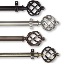 Rod Desyne 13/16" Adjustable Curtain Rod with Twist Finials