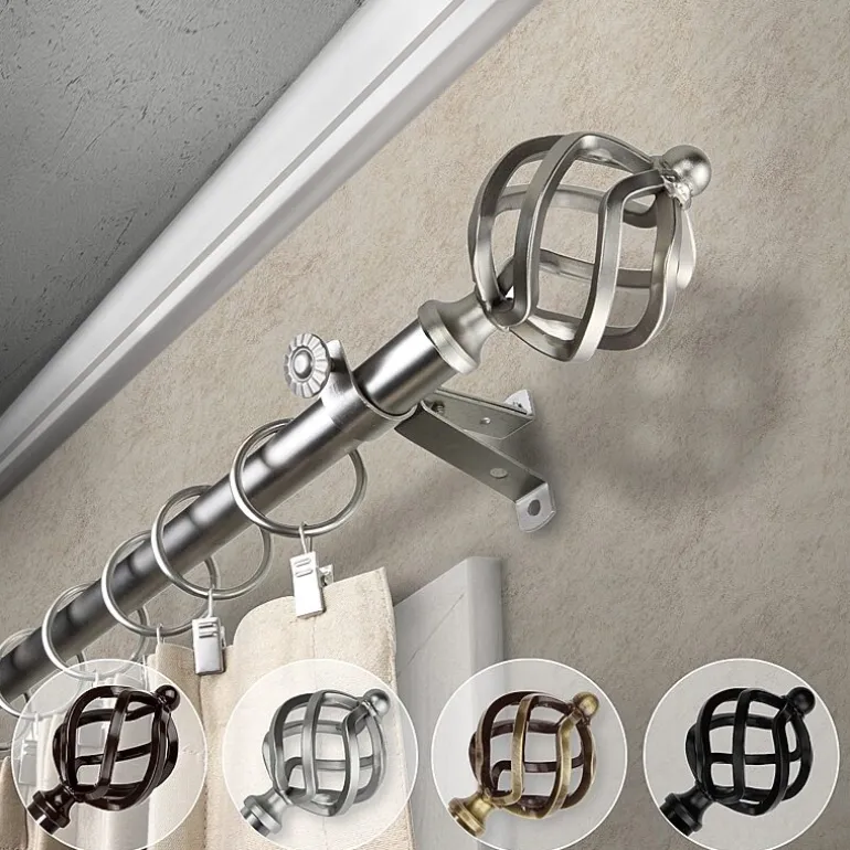 Rod Desyne 13/16" Adjustable Curtain Rod with Twist Finials