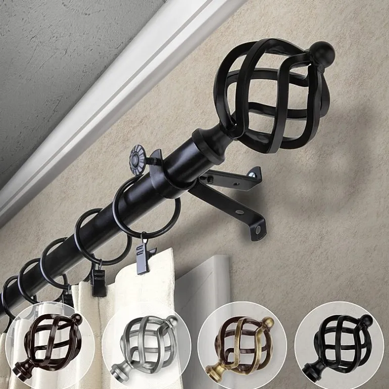 Rod Desyne 13/16" Adjustable Curtain Rod with Twist Finials