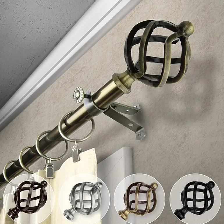 Rod Desyne 13/16" Adjustable Curtain Rod with Twist Finials