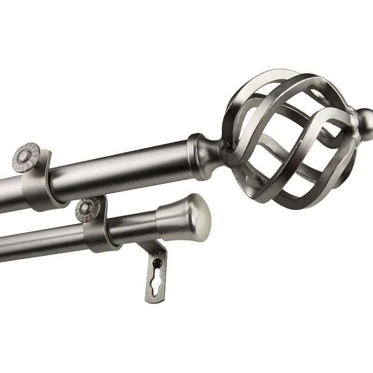 Rod Desyne Double 13/16" Adjustable Curtain Rod with Twist Finials