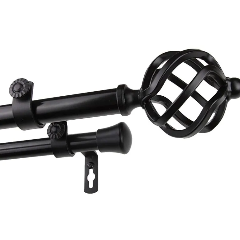 Rod Desyne Double 13/16" Adjustable Curtain Rod with Twist Finials