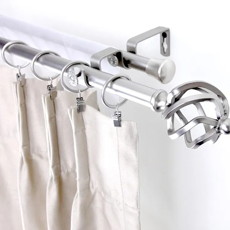 Rod Desyne Double 13/16" Adjustable Curtain Rod with Twist Finials