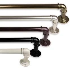 Rod Desyne Industrial Pipe Blackout 1 IN Adjustable Curtain Rod
