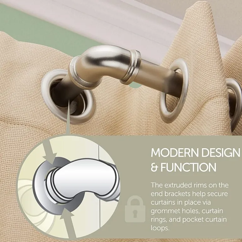 Rod Desyne Industrial Pipe Blackout 1 IN Adjustable Curtain Rod