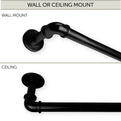 Rod Desyne Industrial Pipe Blackout 1 IN Adjustable Curtain Rod