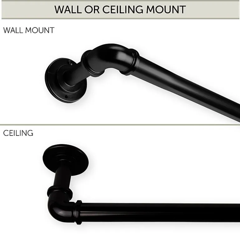 Rod Desyne Industrial Pipe Blackout 1 IN Adjustable Curtain Rod