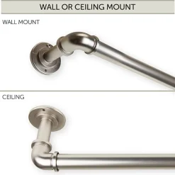 Rod Desyne Industrial Pipe Blackout 1 IN Adjustable Curtain Rod