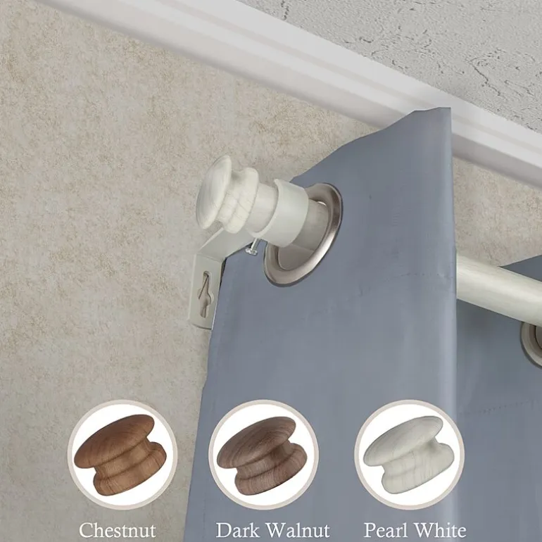 Rod Desyne Mare Faux Wood 1 IN Adjustable Curtain Rod