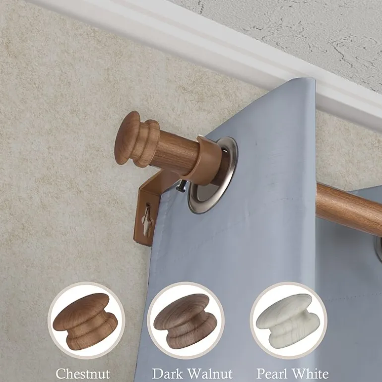 Rod Desyne Mare Faux Wood 1 IN Adjustable Curtain Rod