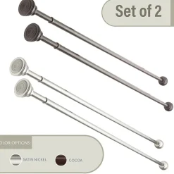 Rod Desyne 2pk Decorative 7/16 IN Tension Curtain Rod