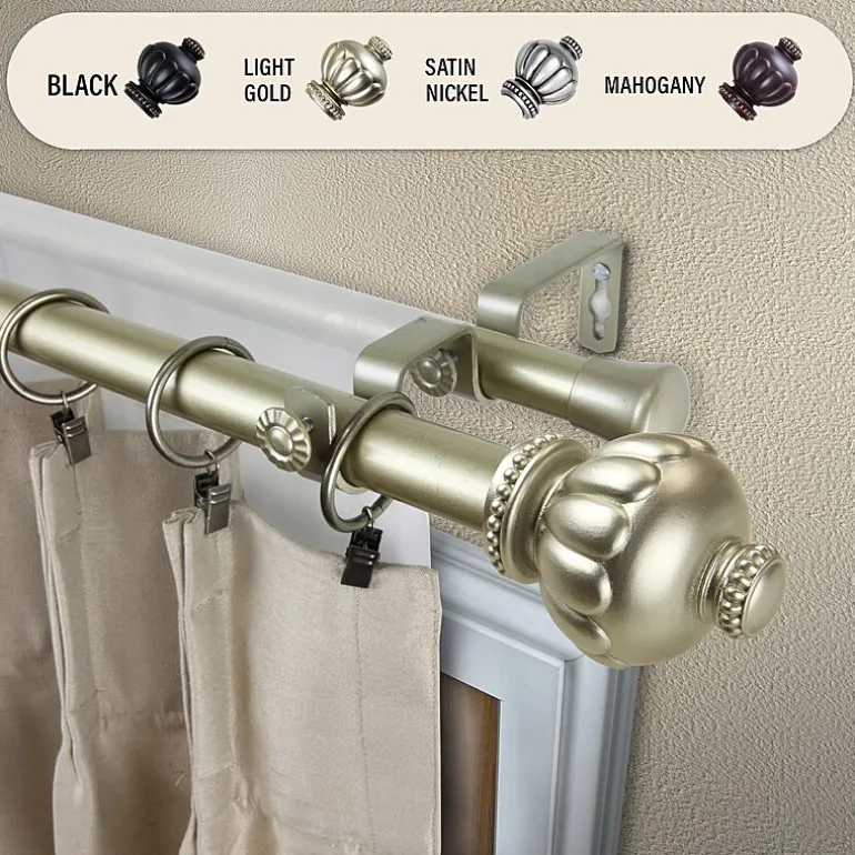 Rod Desyne Selma 1" Adjustable Double Curtain Rod