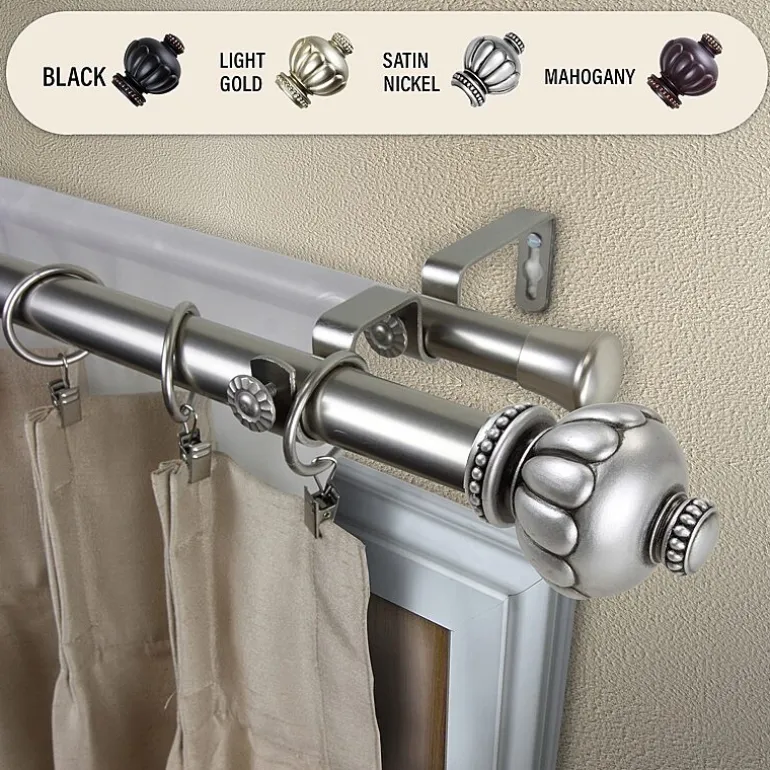 Rod Desyne Selma 1" Adjustable Double Curtain Rod