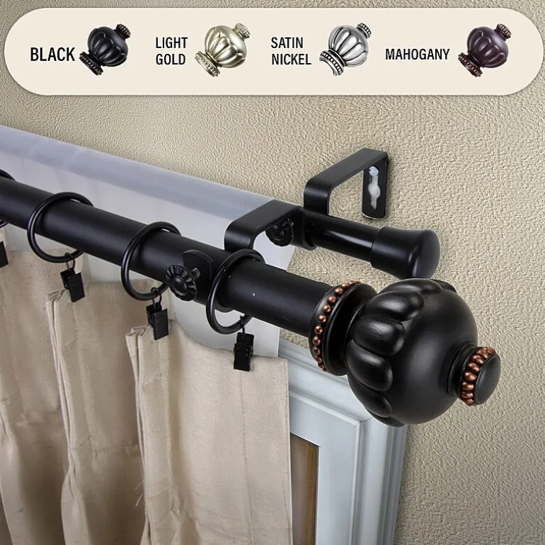 Rod Desyne Selma 1" Adjustable Double Curtain Rod