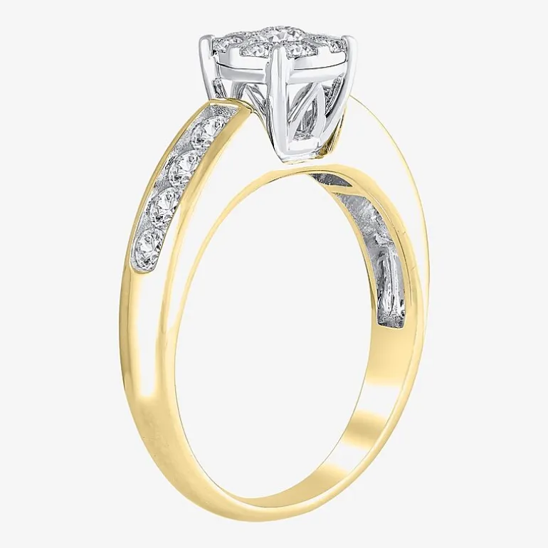 Round 1 CT.T.W. Natural Diamond Side Stone Bridal Set in 10K or 14K Gold