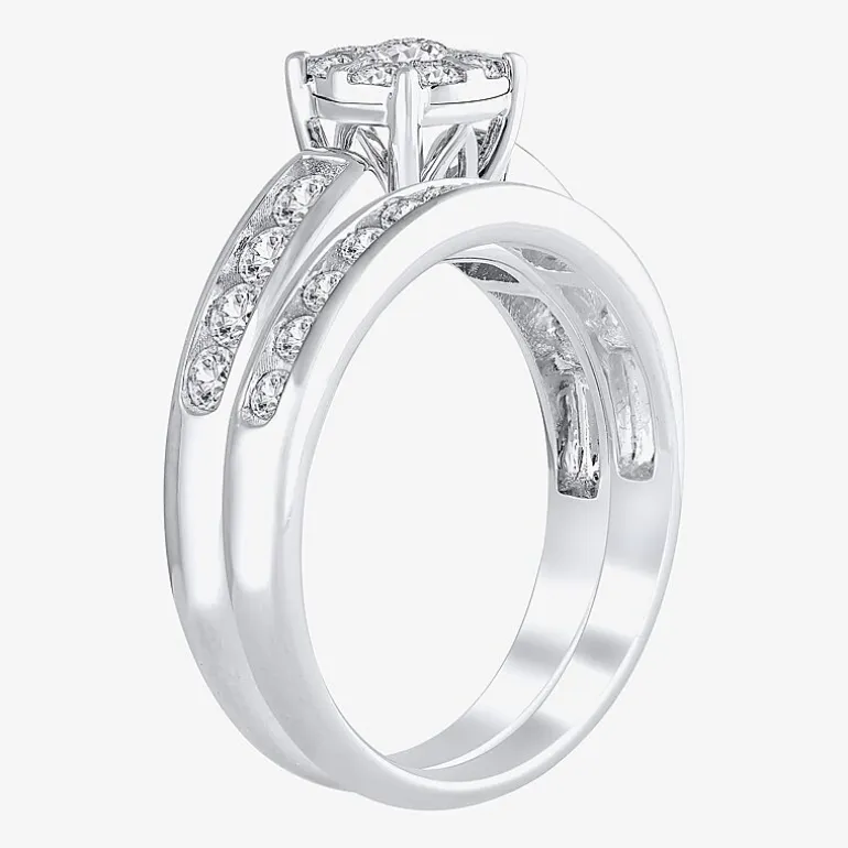 Round 1 CT.T.W. Natural Diamond Side Stone Bridal Set in 10K or 14K Gold