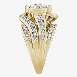 Round 3 CT.T.W. Natural Diamond Side Stone Engagement Ring in 10K or 14K Gold