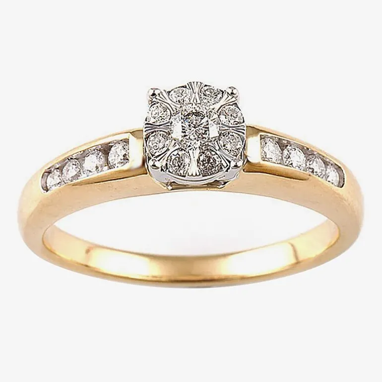 Round 1/2 CT.T.W. Natural Diamond Side Stone Bridal Set in 10K or 14K Gold