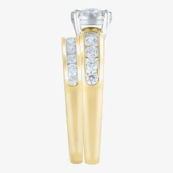 Round 1/2 CT.T.W. Natural Diamond Side Stone Bridal Set in 10K or 14K Gold