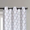 Rowan Embroidered Grommet Top Light-Filtering Set of 2 Curtain Panel