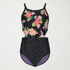 Roxy Big Kid Girls Floral Sleeveless One Piece Swimsuit