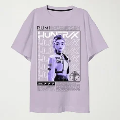 Rumi Big Kid Girls Crew Neck Short Sleeve Oversized KPop Demon Hunters Graphic T-Shirt