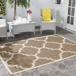 Safavieh Courtyard Collection Gina Geometric Indoor/Outdoor Square Area Rug