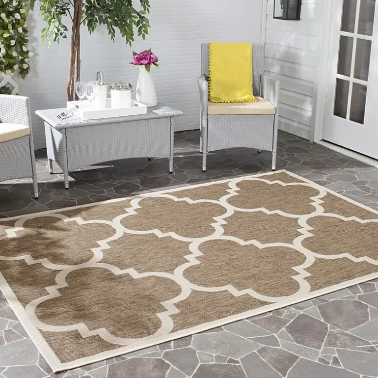 Safavieh Courtyard Collection Gina Geometric Indoor/Outdoor Square Area Rug