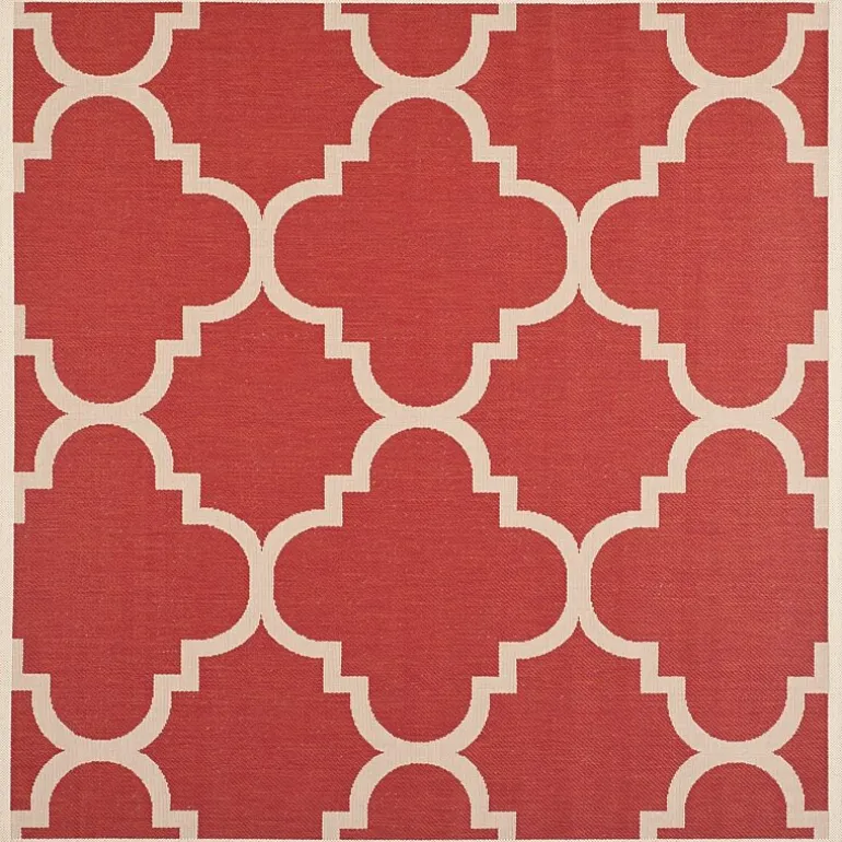 Safavieh Courtyard Collection Gina Geometric Indoor/Outdoor Square Area Rug
