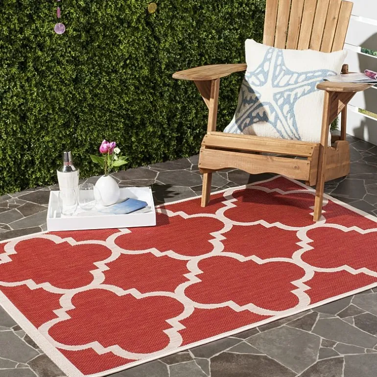 Safavieh Courtyard Collection Gina Geometric Indoor/Outdoor Square Area Rug