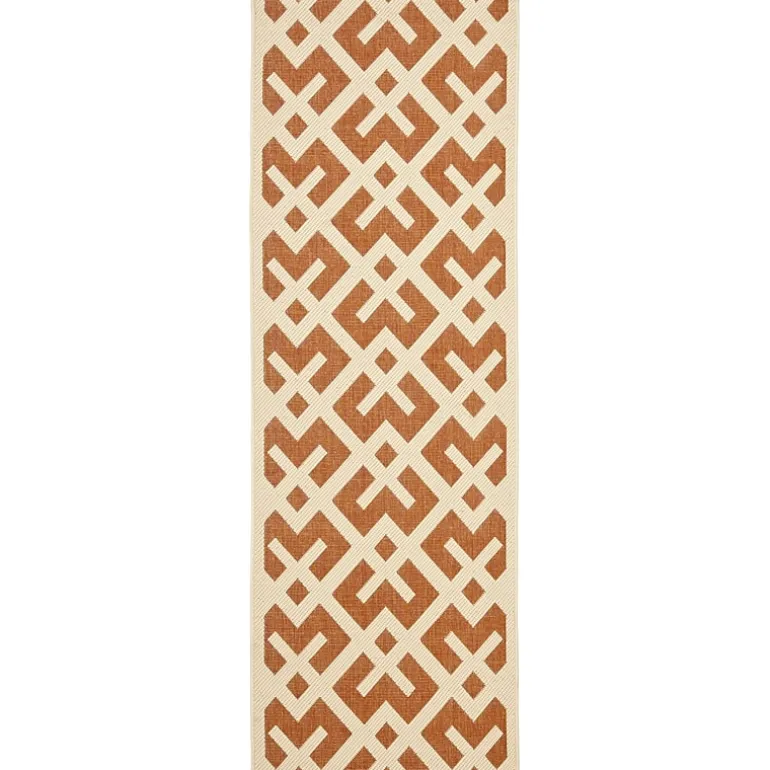 Safavieh Courtyard Collection Darrin Geometric Indoor/Outdoor Runner Rug