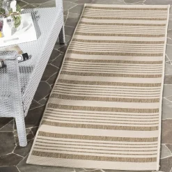 Safavieh Courtyard Collection Santos Stripe Indoor/Outdoor Runner Rug