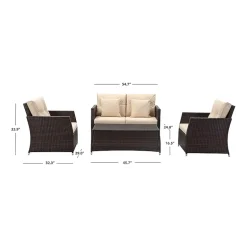 Safavieh Parry 4-pc. Conversation Set Cushioned